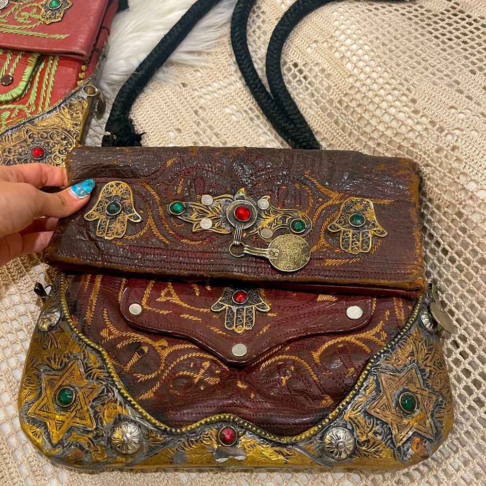 Moroccan Handmade Vintage Boho Leather Berber Bag